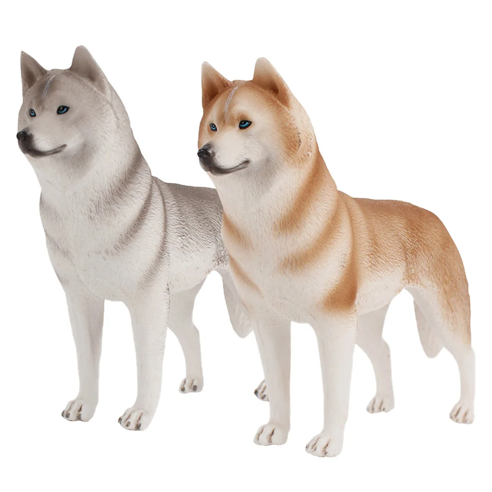 2 قطعة كلب سطح المكتب زخرفة مقلد أجش الزخرفية غرامة الحرفية الحيوان النحت الأطفال التعليمية هدية