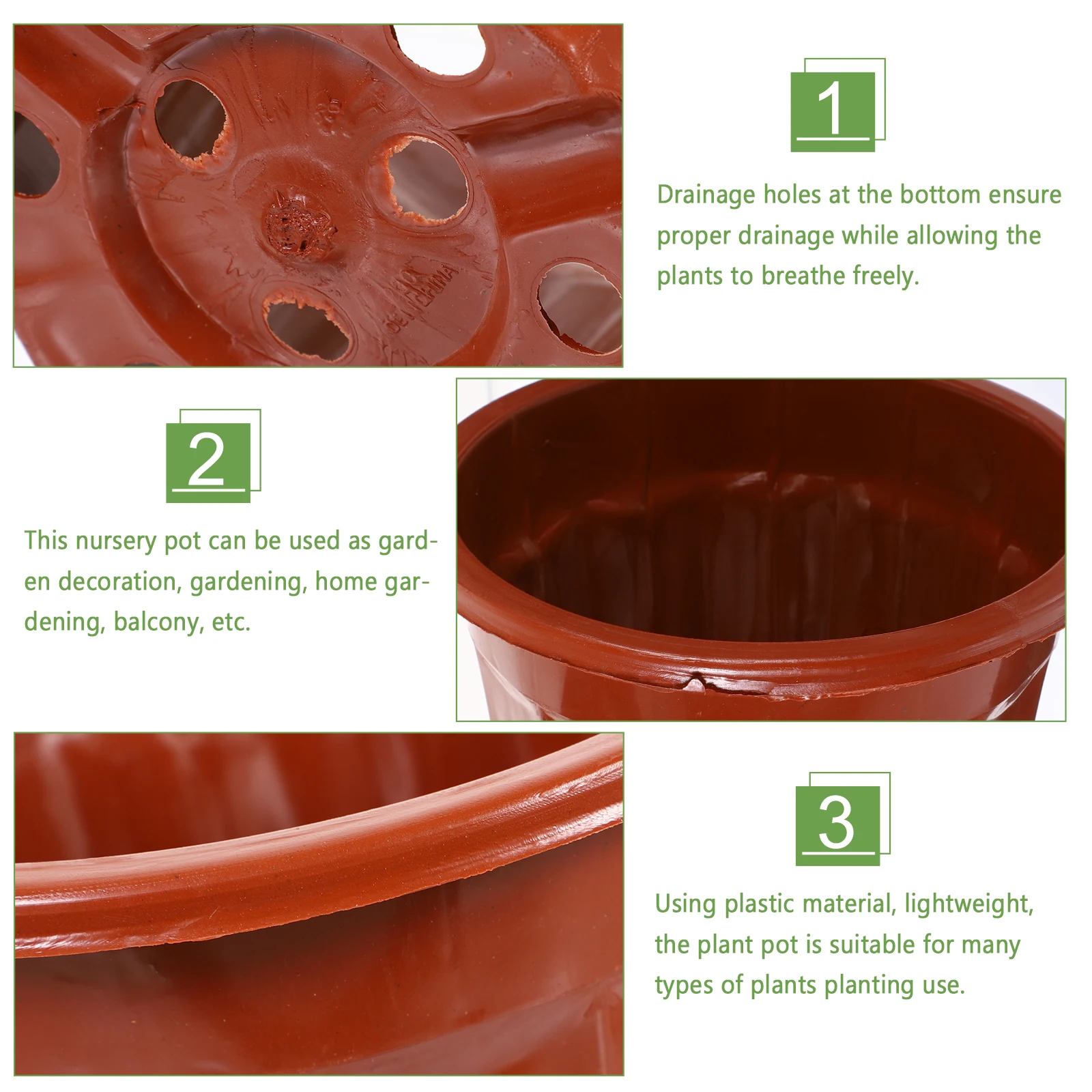 

25 Pcs Nursery Planting Pots Plastic Lightweight for Garden Balcony Home Decor Plant Containers Gardening Small Planter Flower