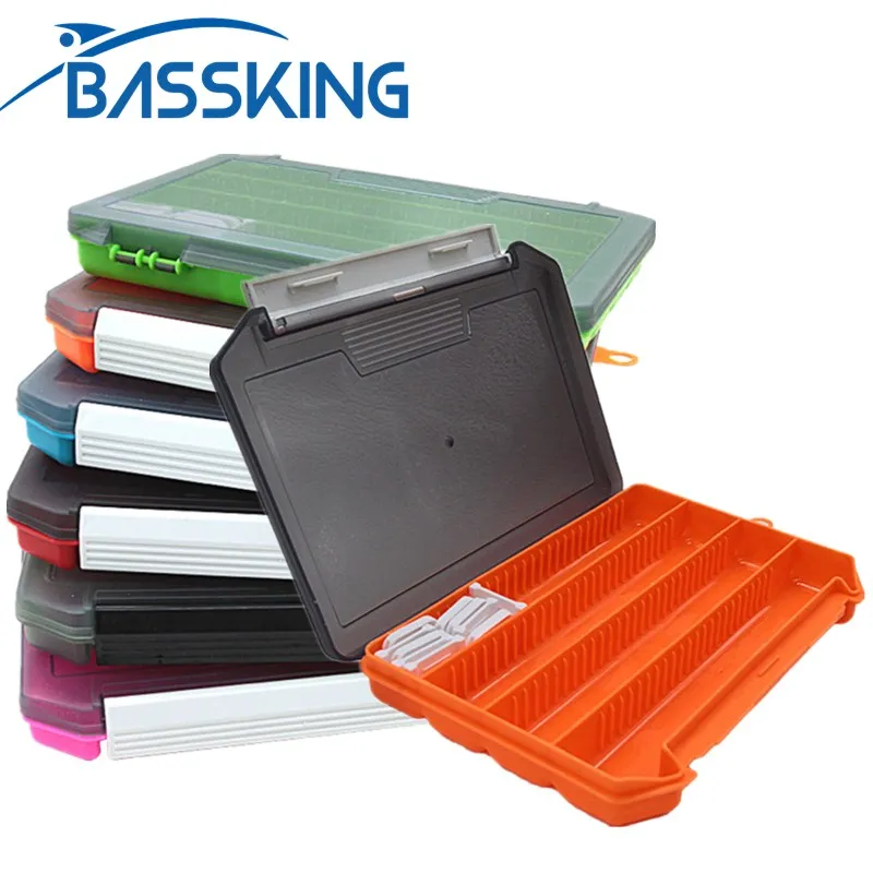 BASSKING Plastic Fishing Lure Box 20.5x14.5x2.7cm Free Separation Waterproof Fishing Tackle Pesca Accessories Lure Fishing Box