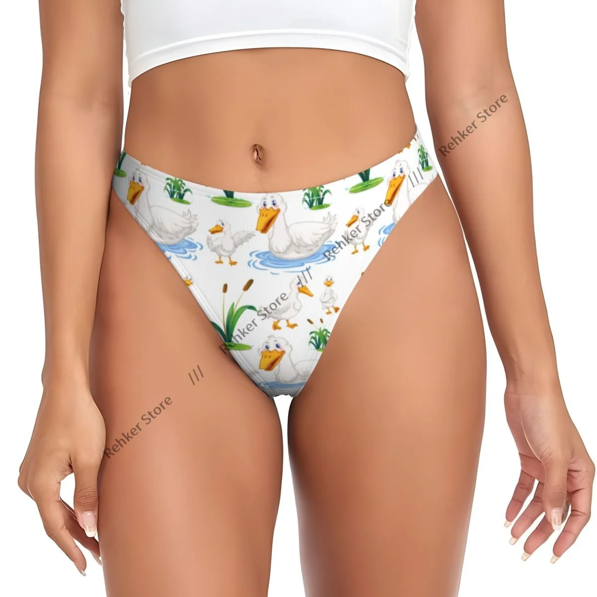 Women's Panties Cute Duck In The Pond Underwear Sexy Thongs Lingerie G-Strings