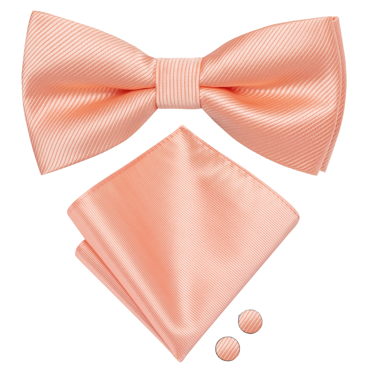 Hi-Tie Orange Mandarine Seide Herren Fliege Taschentuch Manschetten knöpfe Set vor gebundene Schmetterling Knoten Fliege für männliche Hochzeit Geschäft