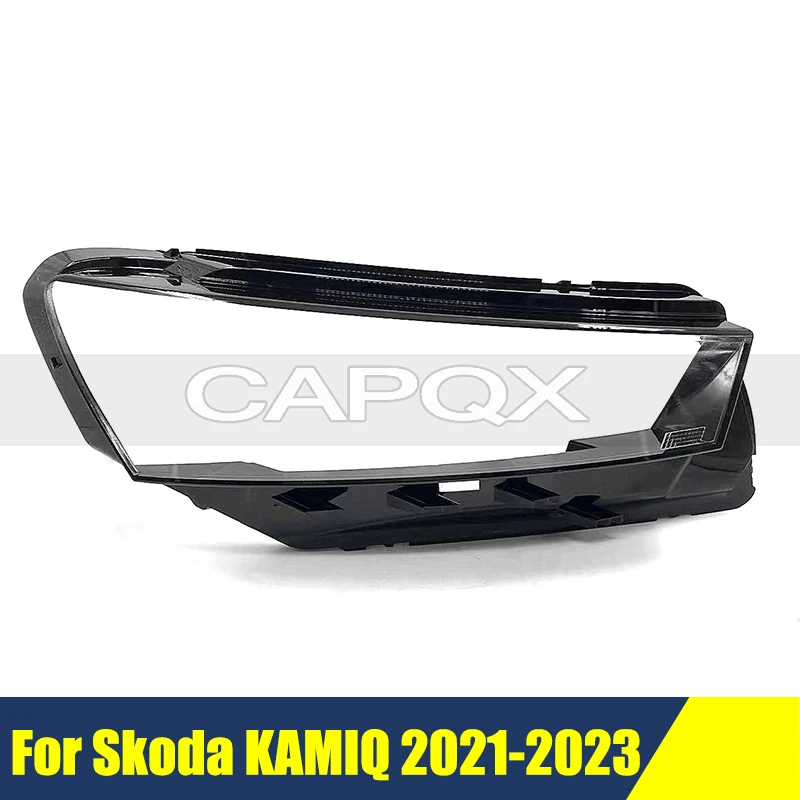 

Front Bumper Headlight Cover For Skoda KAMIQ 2021-2023 Cover Shell Shade Head Lamp Glass Head Light Lens Caps