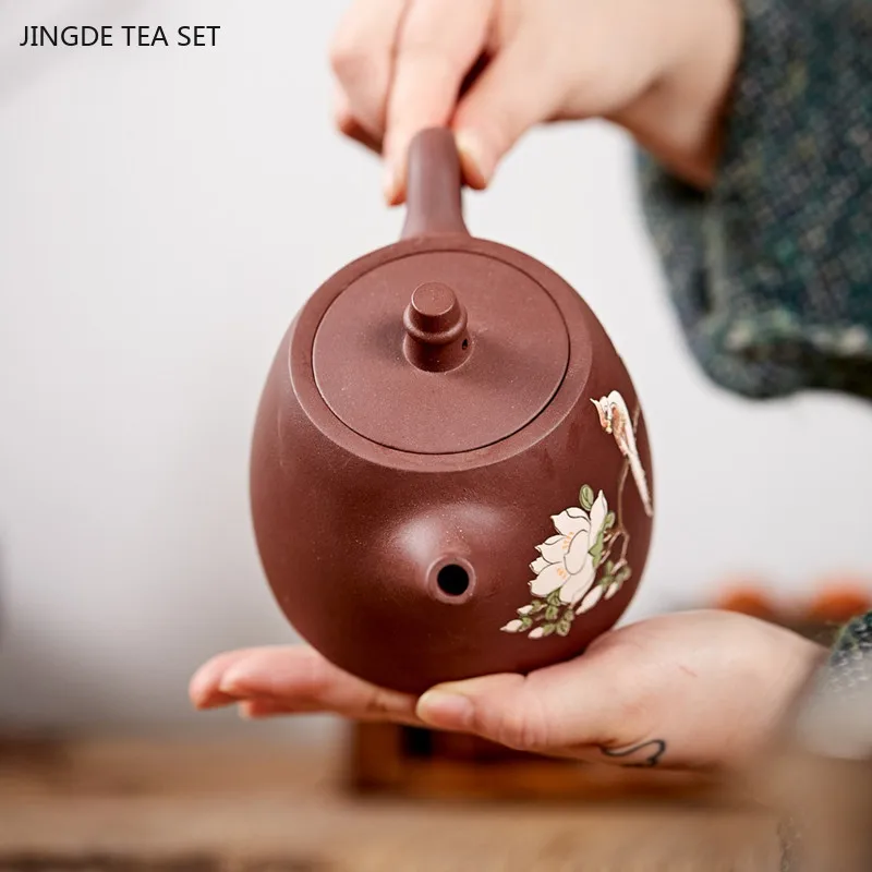 400ml Chinese Yixing Purple Clay Teapot Handmade Ball Hole Filter Beauty Kettle Home Tea Infuser Customized Zisha Teaware Gifts