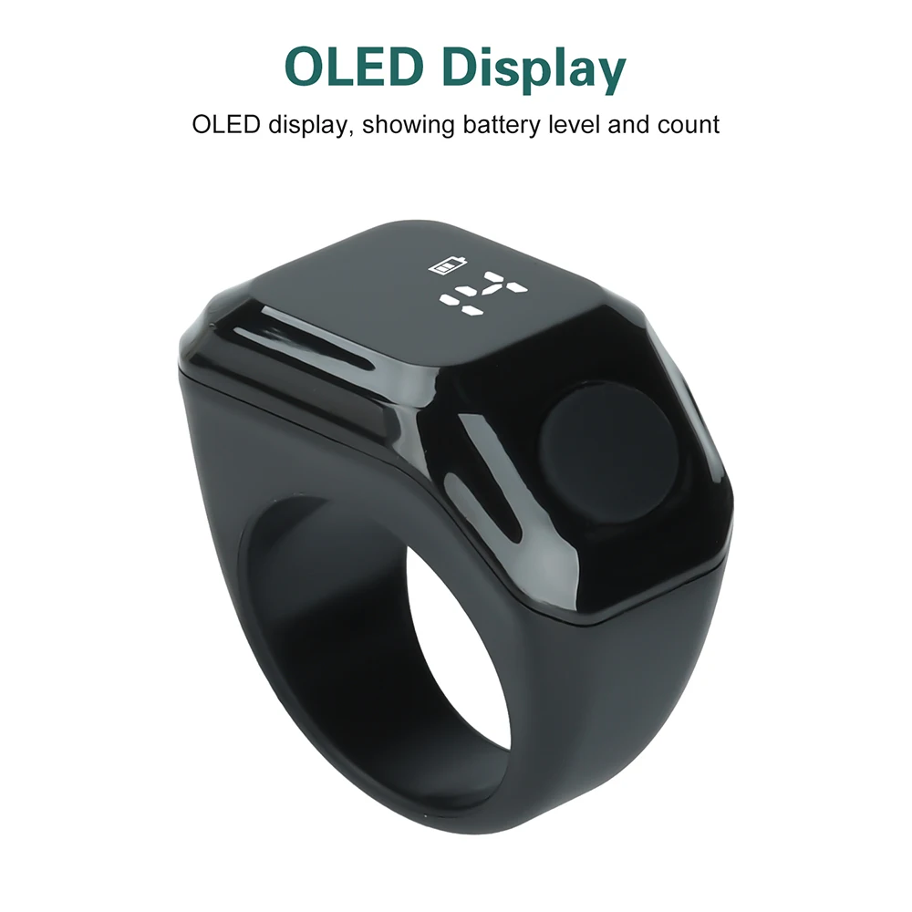 Portable Digital Display Counter Smart APP Ring Counter Bluetooth Counting Ring Time Reminder Wearable Tasbih Zikr Ring Misbah