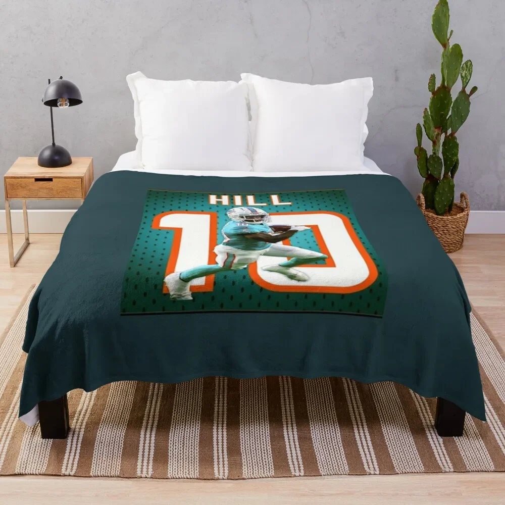 Tyreek Hill Dolphins Spiral Throw Blanket Blankets For Bed Bed Fashionable Blankets