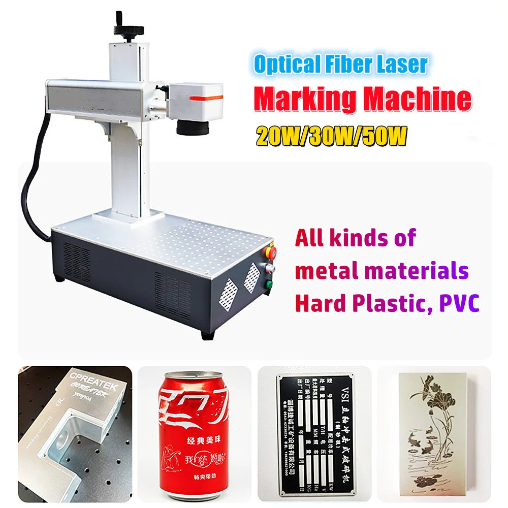 

110V/220V Desktop Optical Fiber Laser Marking Machine 0.01mm Accuracy Full-automatic Metal Lettering Coding Engraving Machine