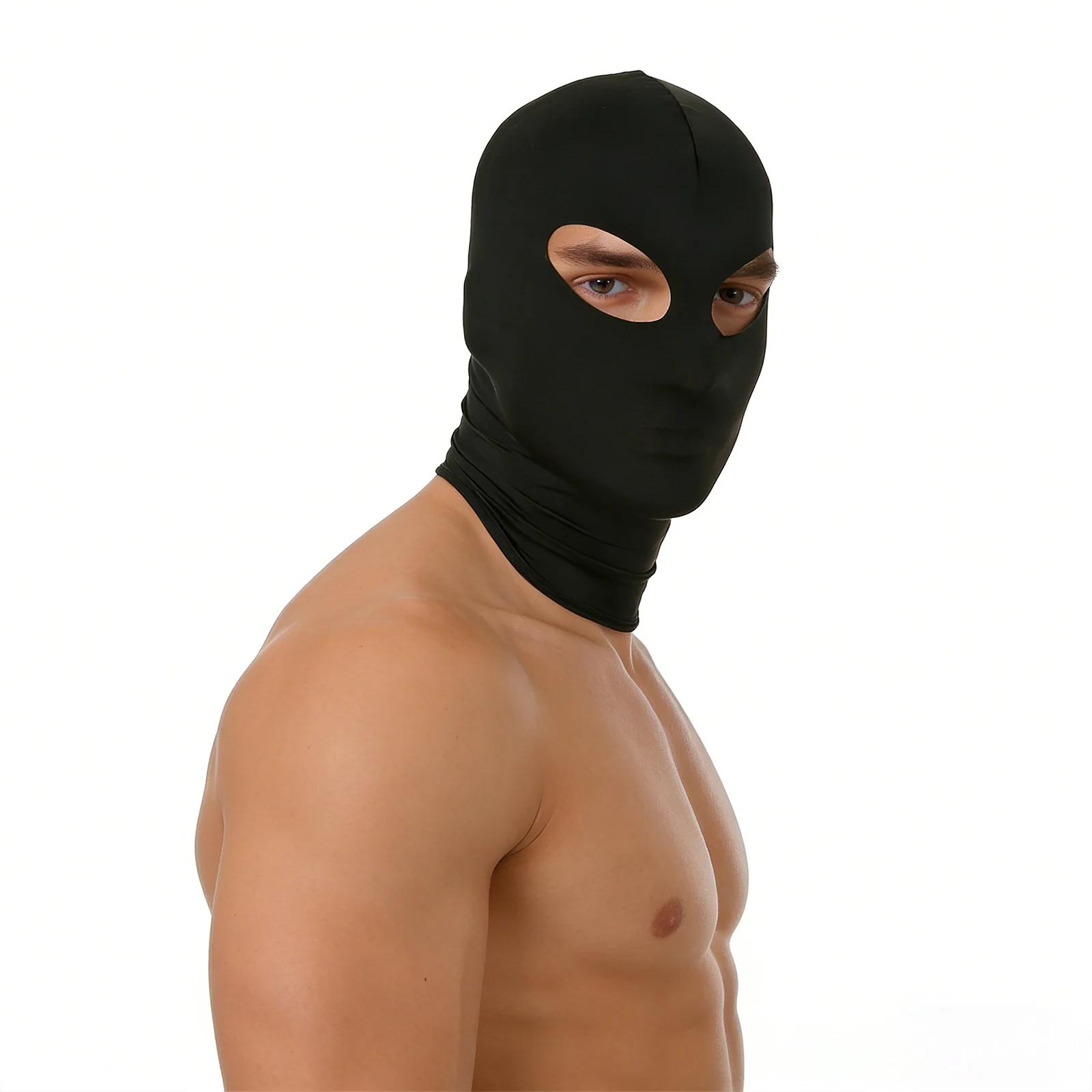 2 Holes Unisex Elastic Balaclava Cap Head Hood Halloween Cosplay Party Hat Men Ice Silk Tactical Full Face Mask Game Breathable