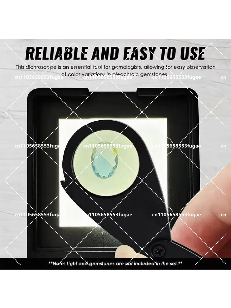 Pocket Dichroscope 21mm Lens Gemstone Testing Tool White Light Foldable Clear Lens Jewelry Tester