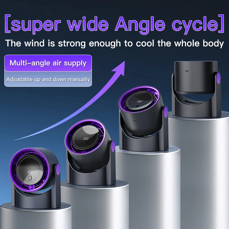 مروحة توزيع سطح المكتب الصغيرة 4 سرعات للتحكم في الرياح مروحة كهربائية عالية السرعة قابلة لإعادة الشحن USB مروحة تبريد صغيرة متداولة