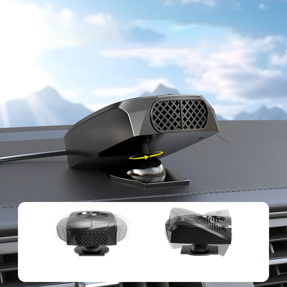 12 فولت 24 فولت زجاج سيارة مزيل الصقيع التدفئة السريعة مزيل الضباب 2 في 1 مروحة سخان السيارة الكهربائية سخان السيارات شاحنة فان سخان المحمولة #1