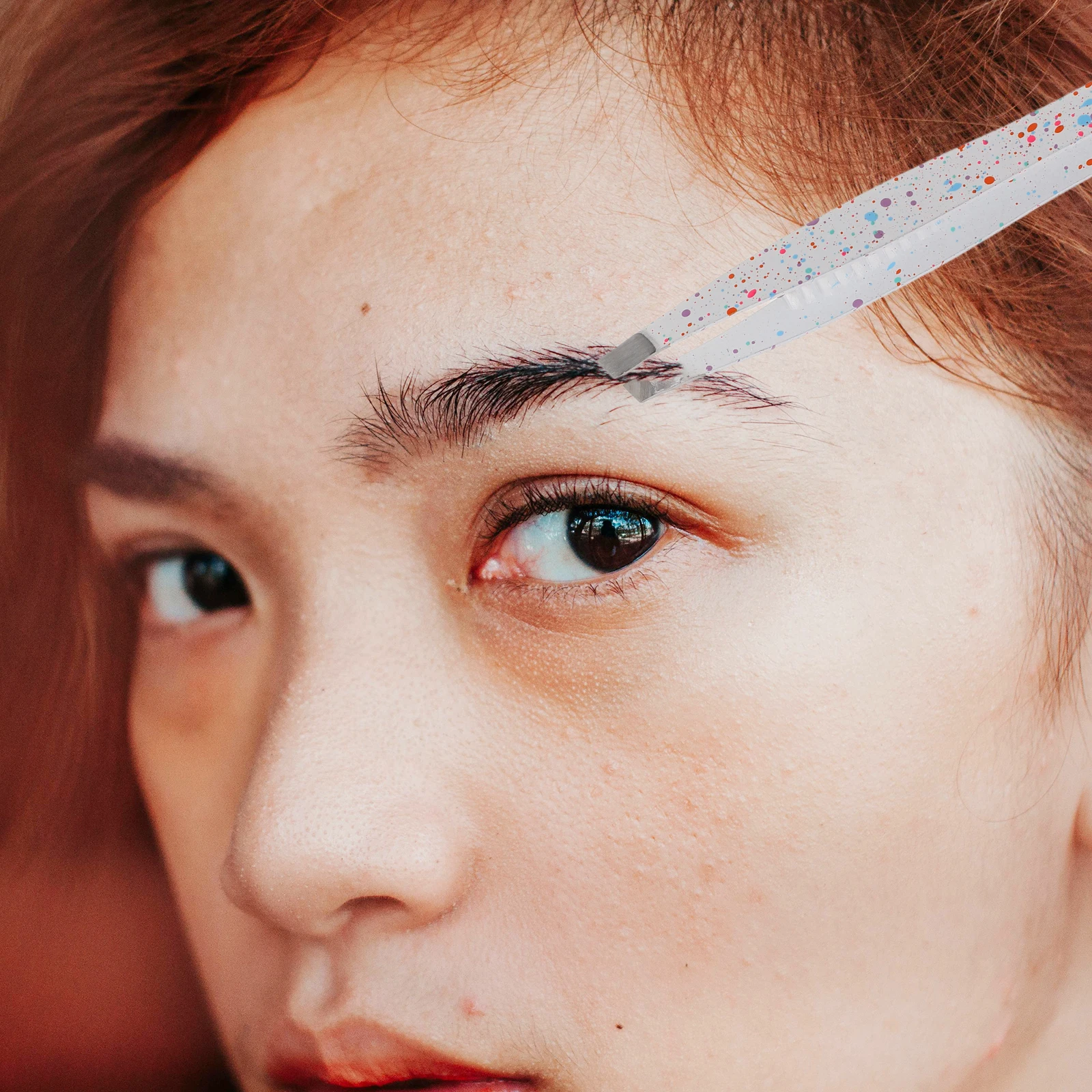 

Eyebrow Tweezer Brush Stainless Steel Round Lash Comb Women Pointed Tweezers Eyebrow Shaper Brow Spoolie Eyelash Brushes Tool