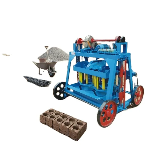 Brick Machine Mobile Concrete Block Maker Manual Hollow Solid Paver Interlock Brick Production For Construction Site Customized