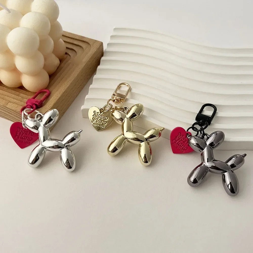 Cute Acrylic Cartoon Balloon Dog Keychains for Women Y2k Bag Pendant Couple Car Key Chains Jewelry Gift Decoration Accessories