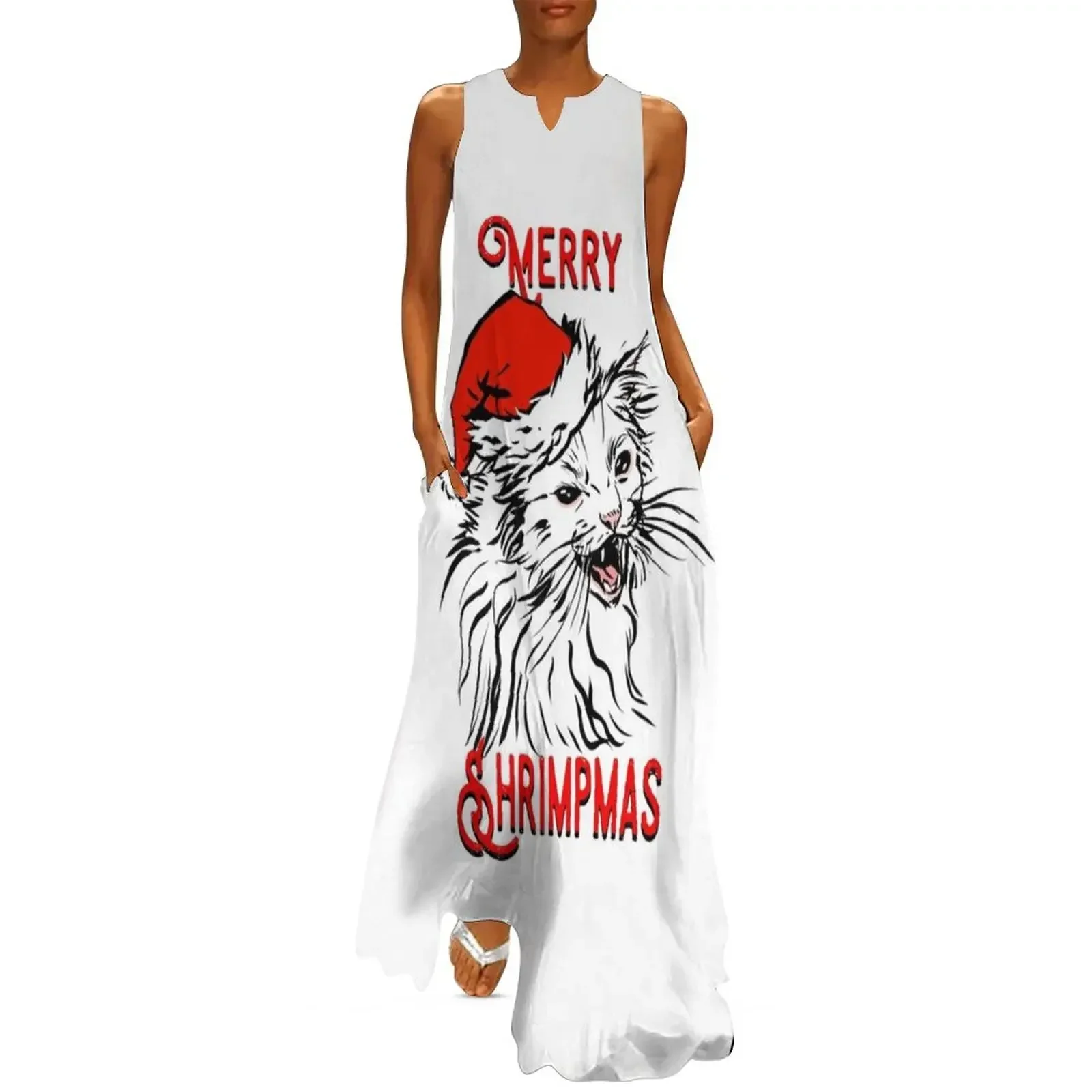 

Merry Shrimpmas! Thurston's Cat Christmas Long Dress elegant guest wedding dress fairy dress long women