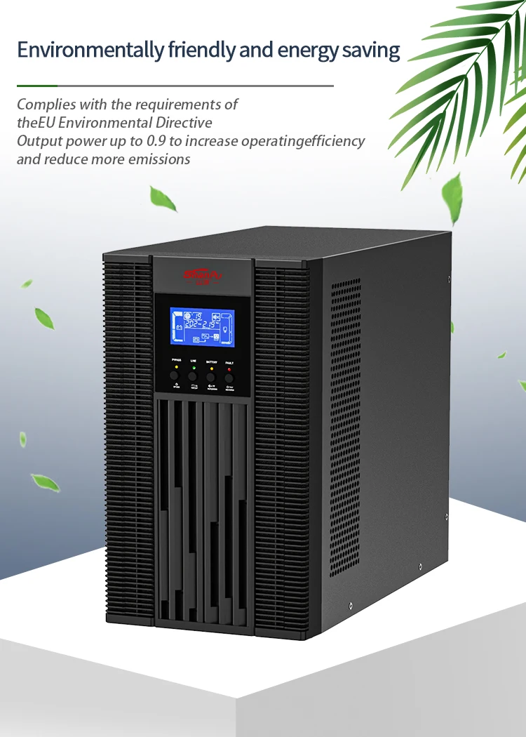 Produsen UPS Konversi Ganda Cerdas yang Disesuaikan 10kva/9kw UPS Online Output Stabil Gelombang Sinus Murni Tiga Fase