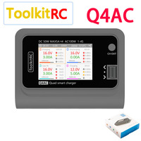 ToolkitRC Q4AC charger XT60 Adapters IPS Bright With Clear Wide Angle Display 4x50w 5A AC 100W 4 Port DC Smart Discharger AC DC