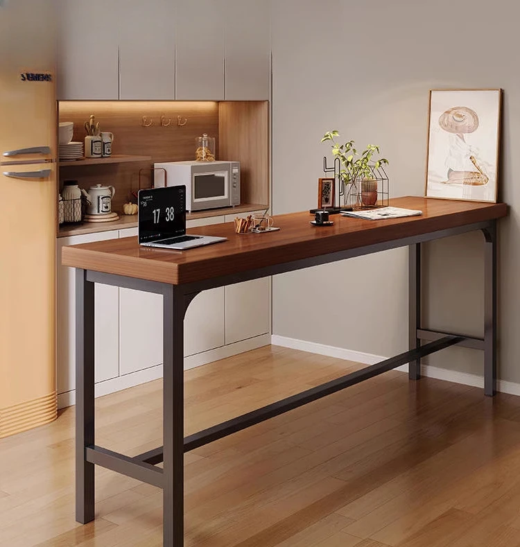 

Living room integrated long bar table dining table household light luxury modern simple double long dining room