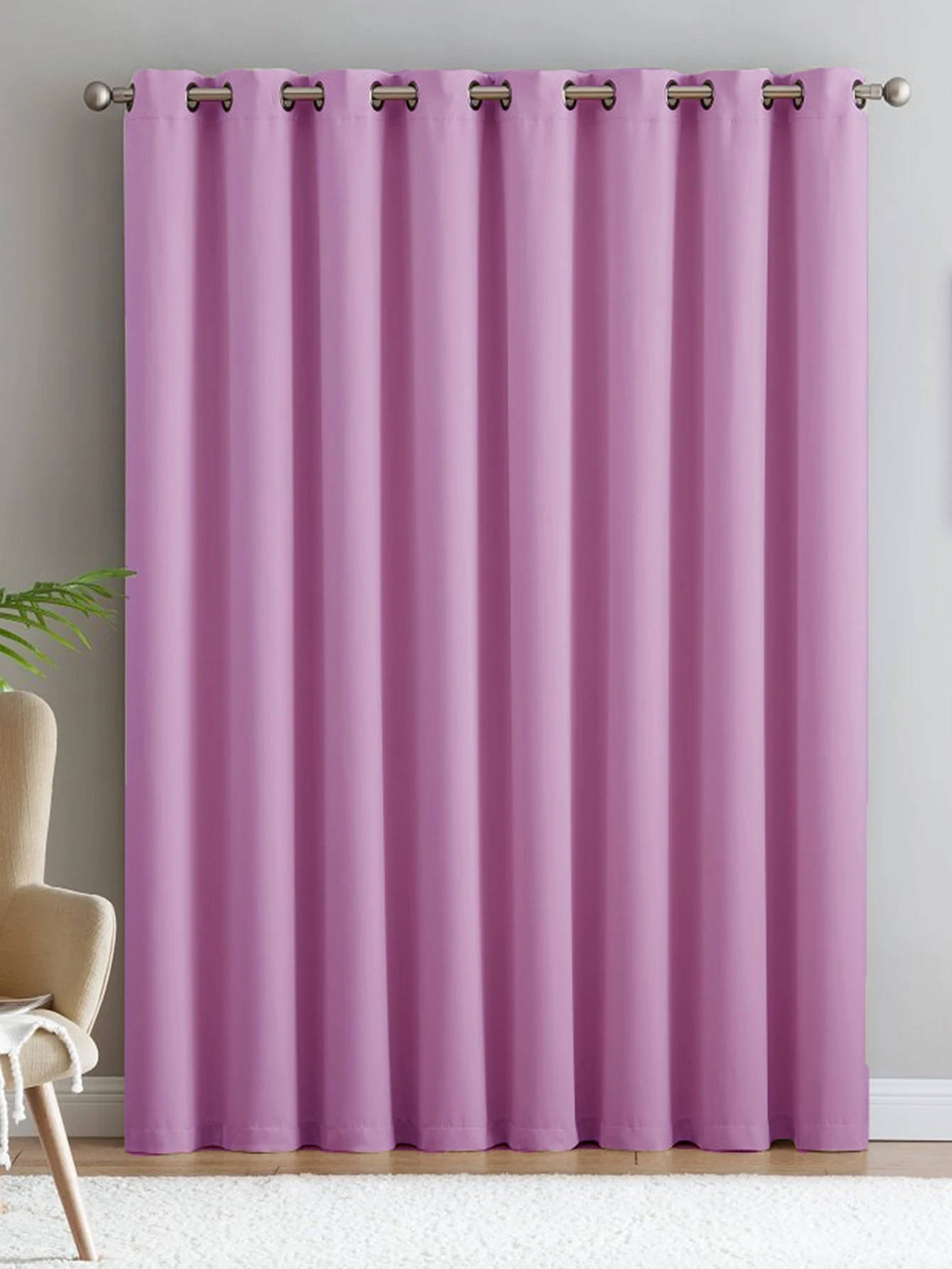 Purple Pink Blackout Curtains, Room Darkening Drapes for Living Room Bedroom, Thermal Insulated Light Blocking Grommet Curtains
