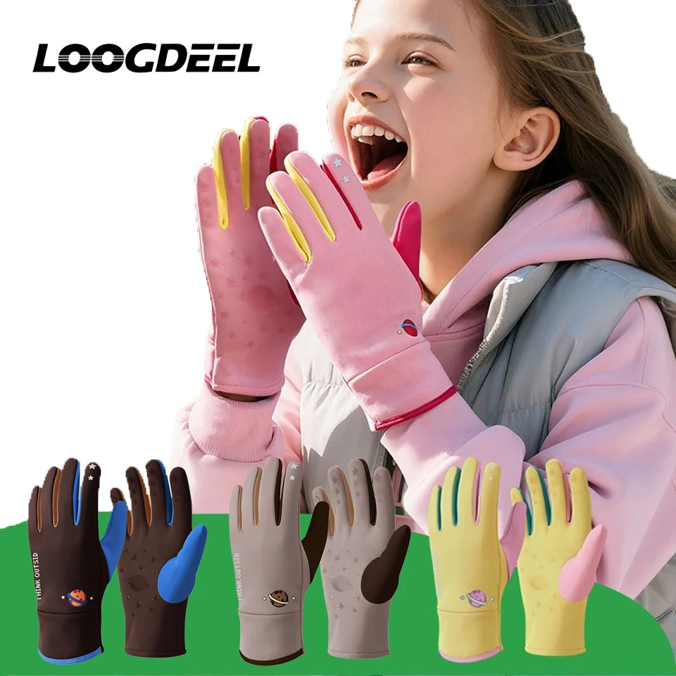 

LOOGDEEL Kids Winter Running Glove Cold Weather Warm Children Gloves Riding Thermal Windproof Sport Gloves for Hiking Biking