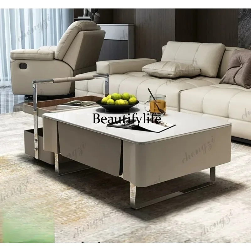 MM02 Modern light luxury microcrystalline stone coffee table, living room marble combination, high-end designer coffee table