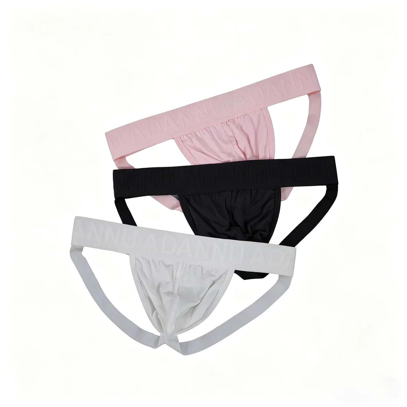 

3PCS Men's Jockstrap Underwear Wide Branded Waistband Soft Stretch Breathable Thong Briefs Sexy Athletic Male Underpants