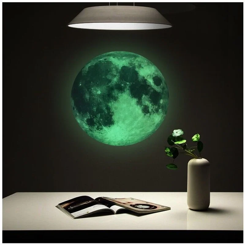 5pcs Luminous Moon Stars Wall Stickers for Kids room Bedroom Decor Glow in the dark Earth Wall Decals Noctilucent Home Stickers