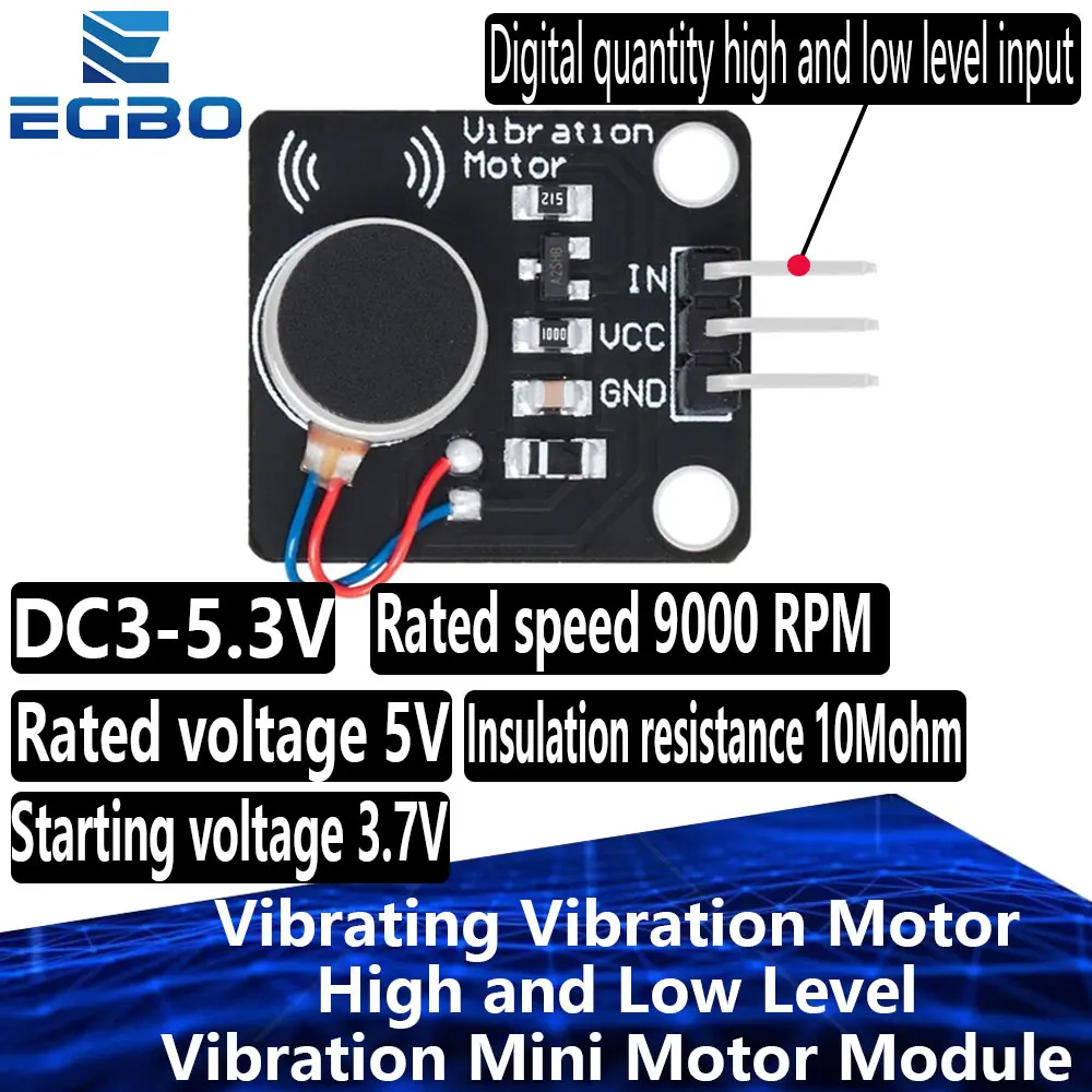 1~5PCS EGBO 5V Vibrating Vibration Motor Module High and Low Level  Vibration Mini Motor Module for Arduino
