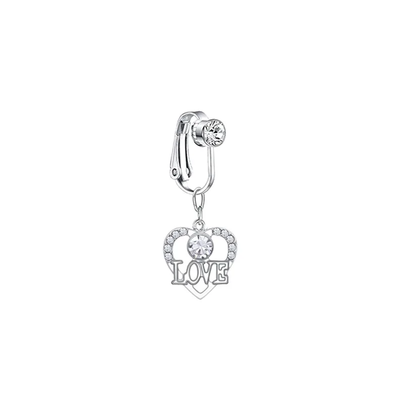 Künstlicher Bauchnabelpiercing Schmetterling Herz-Clip für den Nabel, Künstlicher Piercing Schmetterling Blätter Knorpel-Ohrclip – Detail 7