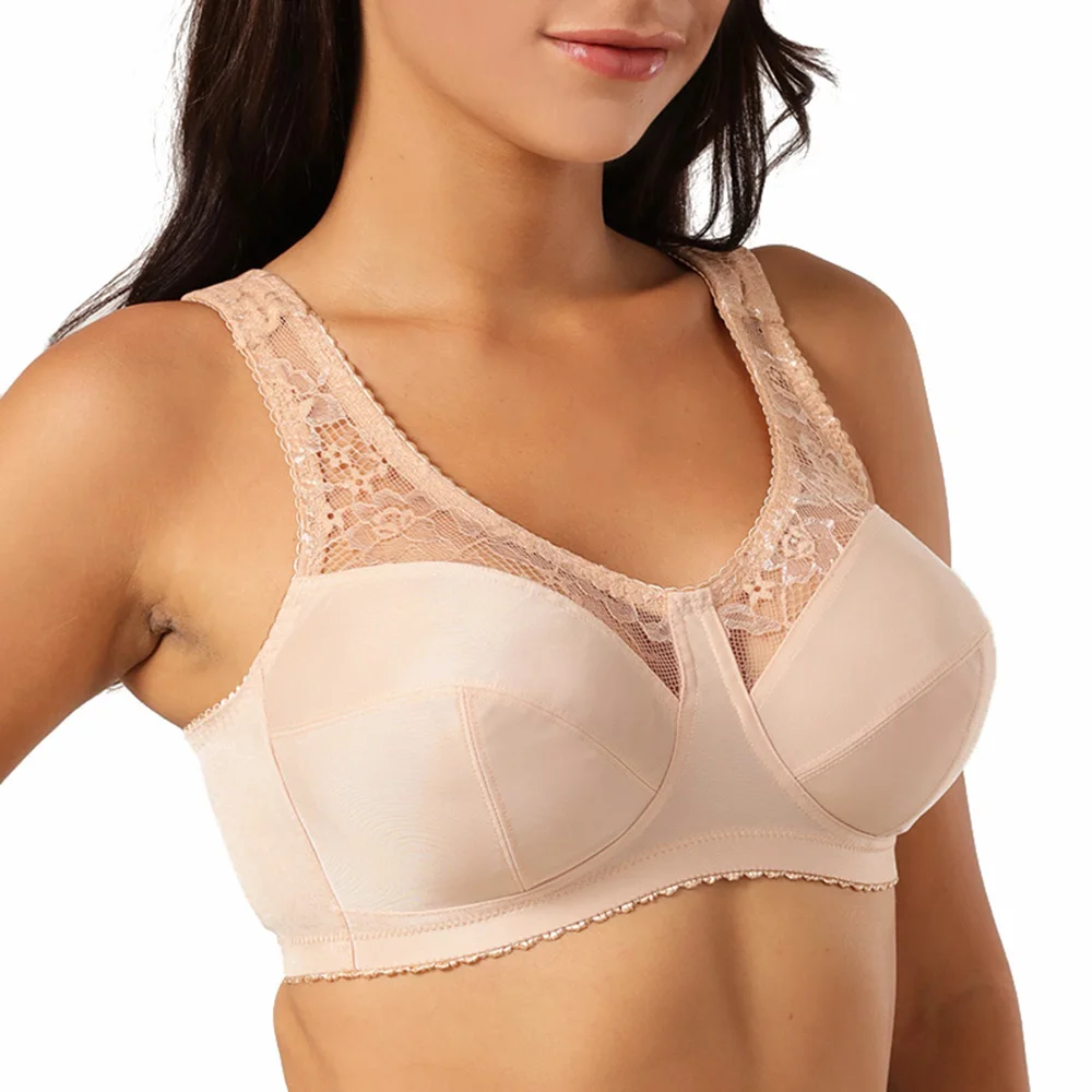 BCHRAYIUP Plus Size Minimiser Bra Women Non-Wired Non-Padded Full Coverage Soft Cup Bra 36 38 40 42 44 46 48 50 52 A B C D E F G