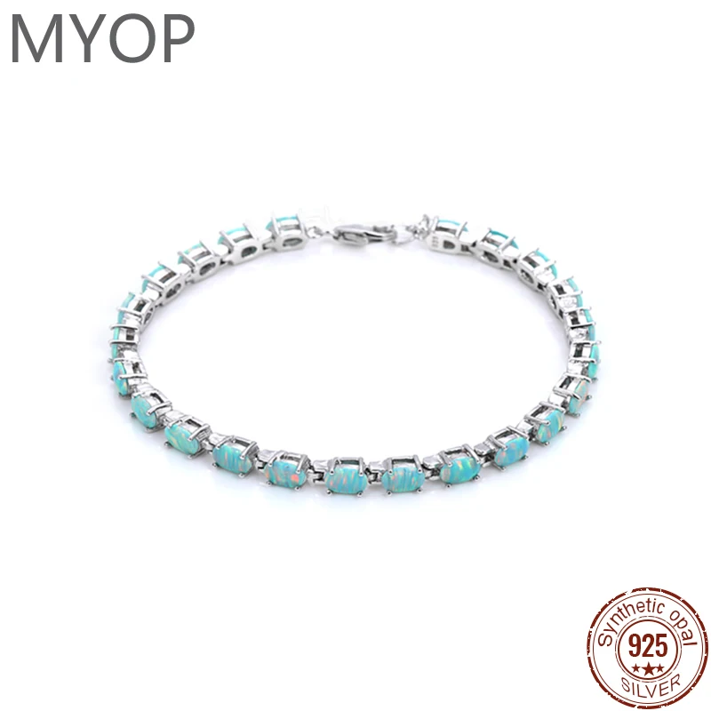 MYOP 2024 Jewelry 925 Sterling Silver jewelry Opal Bracelet set off a powerful high-end full grid