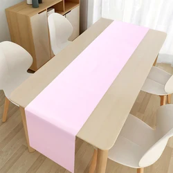 180x30cm Wedding Banquet Polyester Table Runner Dining Table Cloth Wedding Party Romantic Solid Color Pink BlueTable Decorations