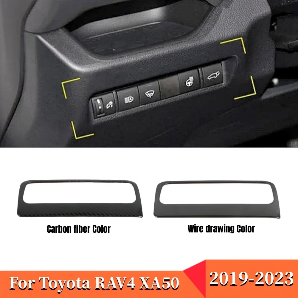 For Toyota RAV4 2019 2021 2022 2023 RAV 4 XA50 Car Headlight Adjustment Button Trim Cover Stainless steel Sticker Accessories