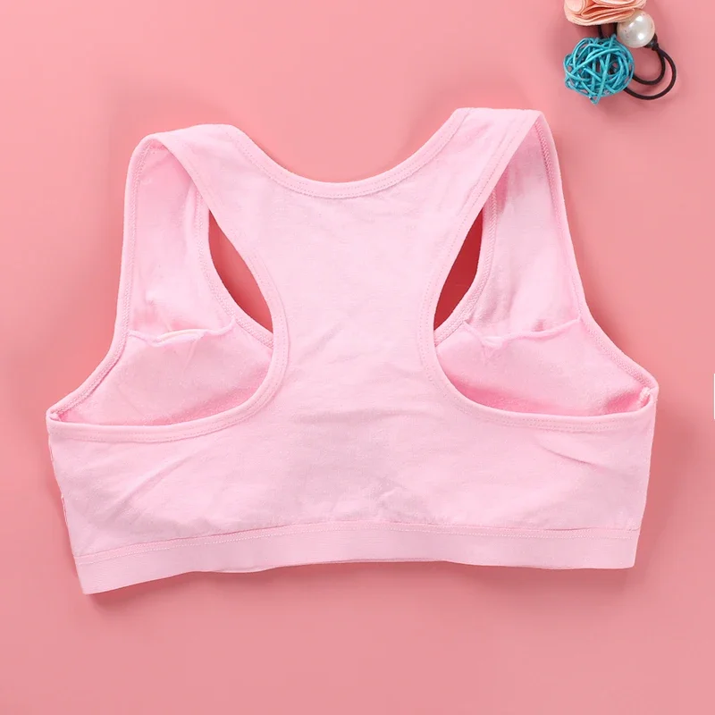 Teenage Cotton Sports Bra com Peito para Meninas, Teen Training Bra, Roupa Interior, 8-14Years Old Kids, 5 Pcs