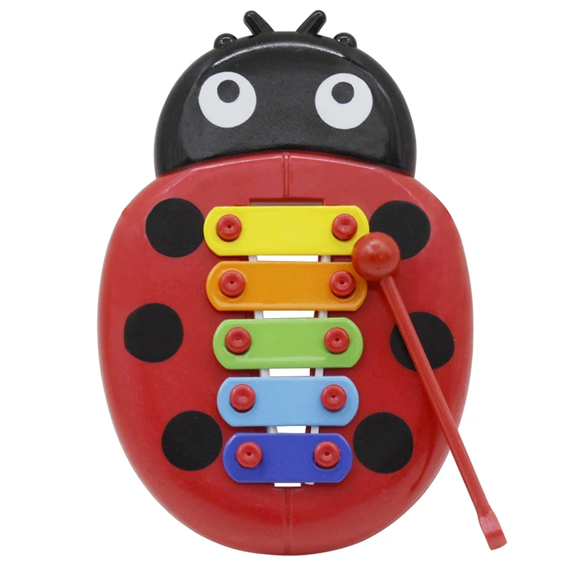 Zabawki muzyczne drewniane instrumenty perkusyjne Instrument muzyczny dla dzieci kreskówka wkładka Beetle Baby Early Learning zabawne zabawki edukacyjne