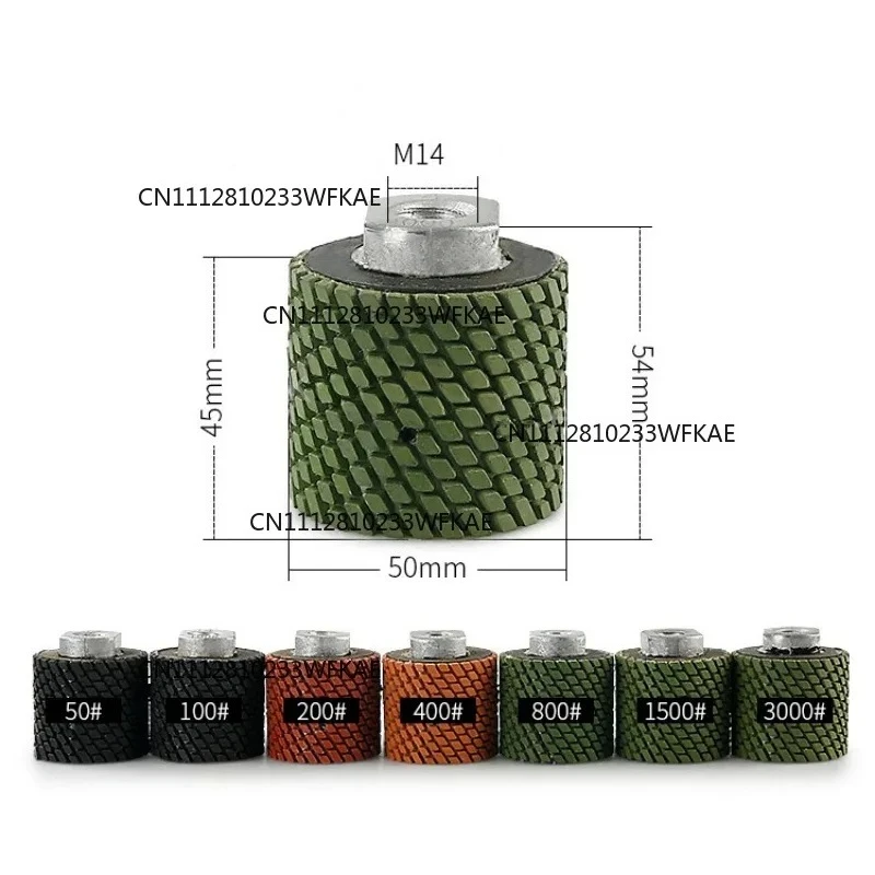 M14 Drum Wheel Cylindrical Columnar Abrasive Wet Grinding Pad Stone Marble Polishing Disc Curved Shaped Line Vertical Polishing