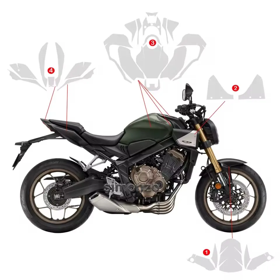 For HONDA CB650R TPU PPF Protective Film Scratch Resistant Self-Healing Full Body Paint Protection GLOSSY MATTE CB 650 R 2024-