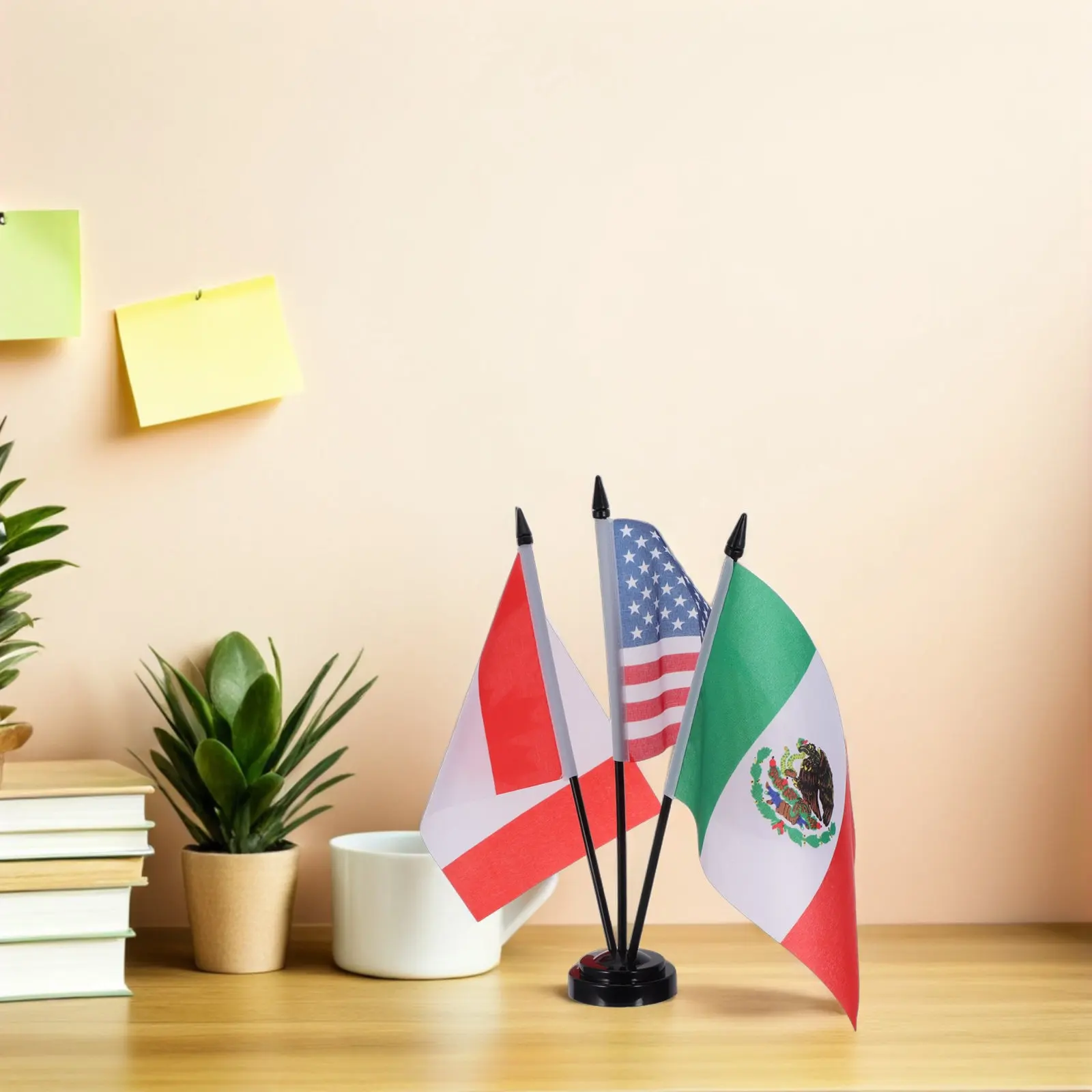 1Set Metal Base Table Flag Mexico National Mini Desk Banner Office Decoration International Flag Table Centerpiece