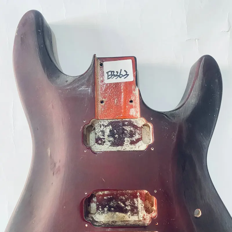 EB363  Floyd Rose Tremolo Style Electric Guitar Body  Wine Red Color Unfinished for DIY Replace HH Pickups