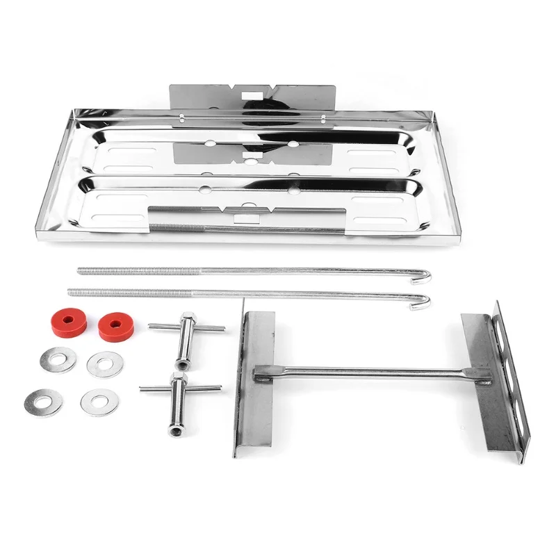 Battery Tray Stainless Steel Universal Polished Holder Hold Down Kit 7 1/2 X 13 1/4in