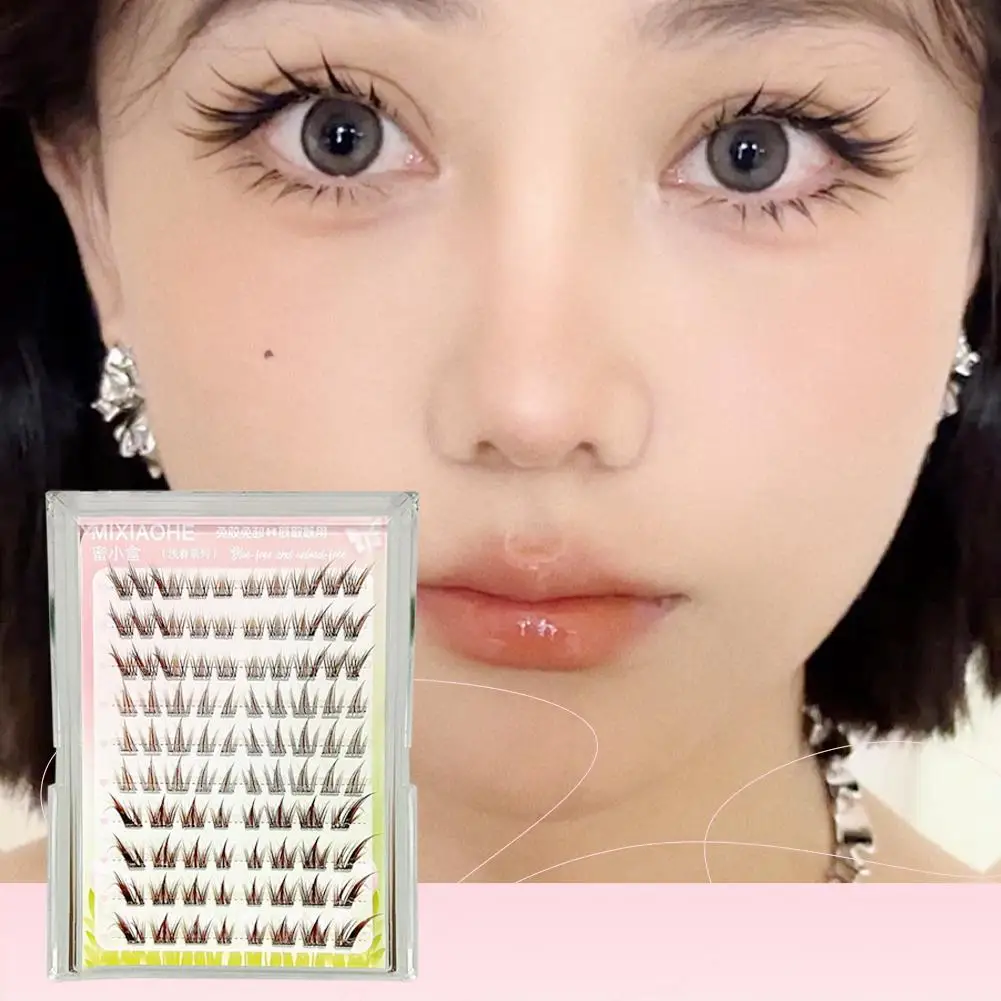 Fox Eye Lashes Segmented False Eyelashes Natural Simulation Cluster Lashes Caramel Fairy Color/colorful Comic Single Thick X0I7