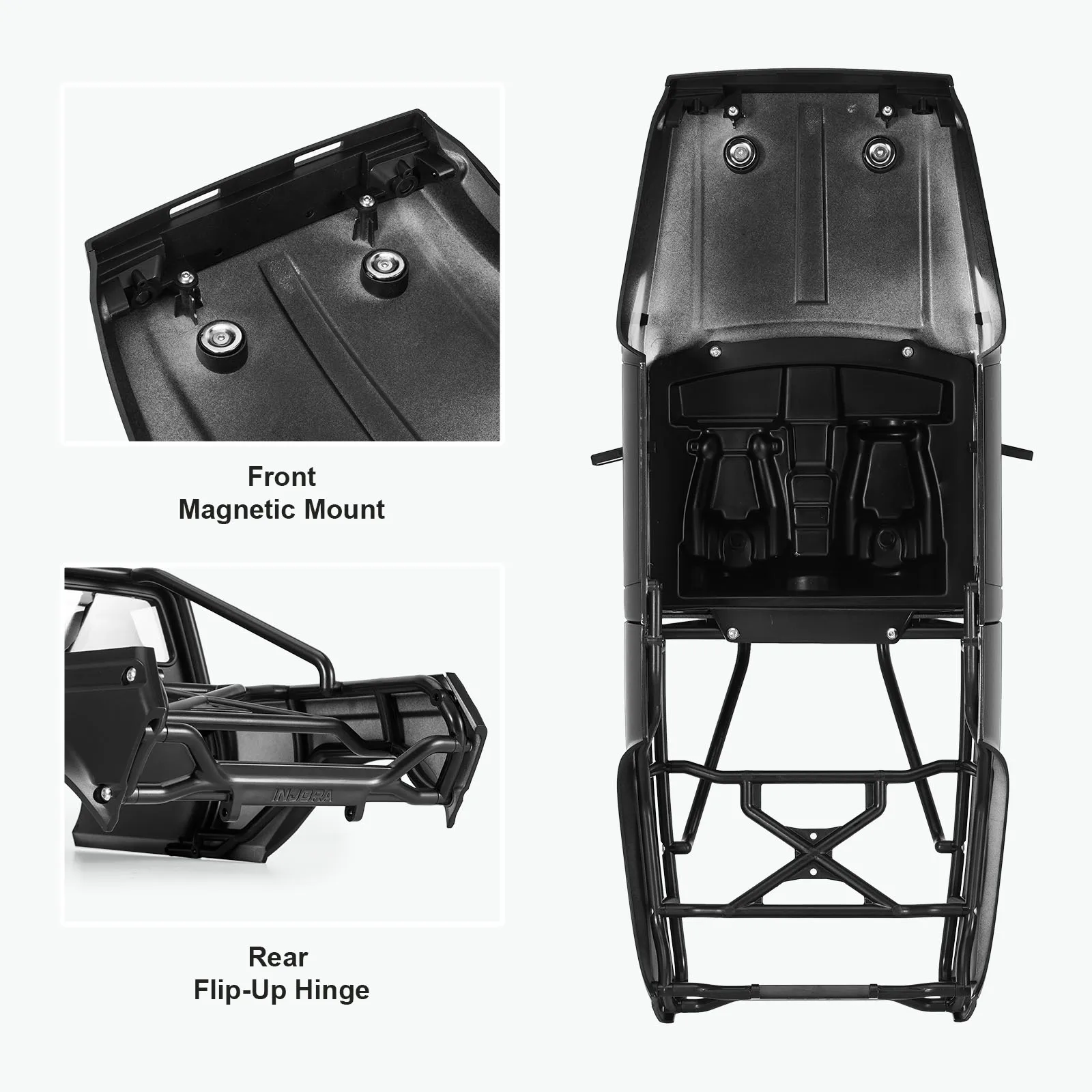 INJORA IR60-10 Hard Body with Interior & Bed Cage for 1/10 RC Crawler