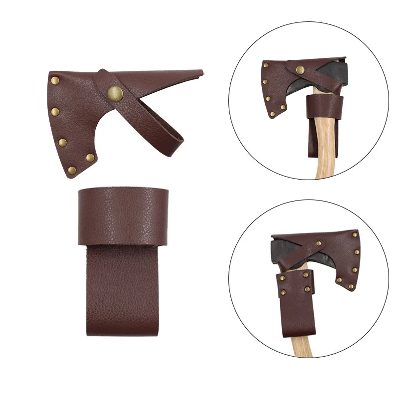 Leather Axe Cover Waist Hanging Outdoor Axe Cover Cut Edge Leather Cover Camping Safety Accessorie Wood Axe Cover Field Supplies