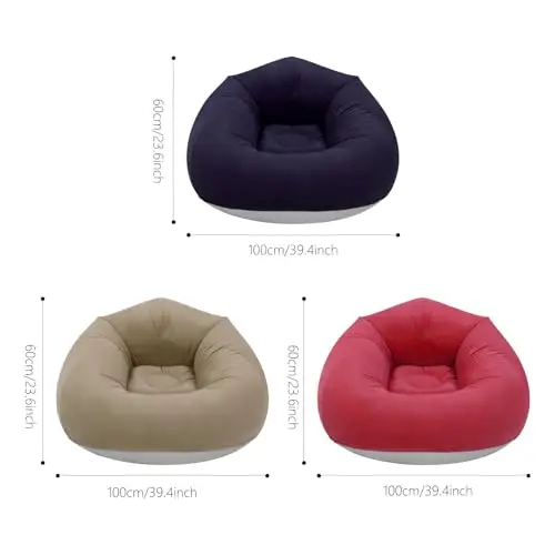 6PCS Bean Bag Chairs, Inflatable Couch Lazy Sofa Folding Portable Inflatable Chairs with Air Pump Blow Up Couch Bean