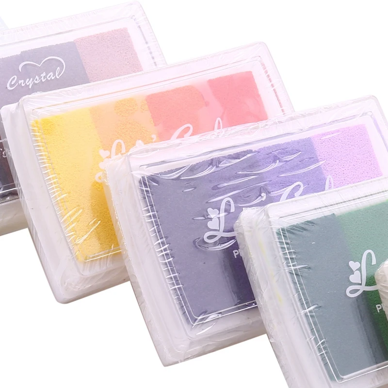 6Pcs/Set 4 Color Gradient Inkpad Fingerprint Stamp Sealing Decoration Scrapbooking Painting Card Making DIY Crafts Seal Ink Pad