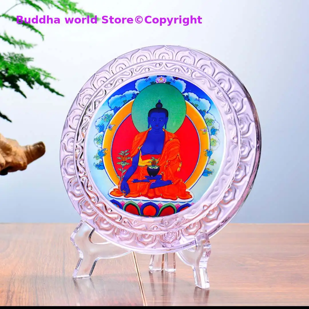 GOOD # Wholesale Buddhist supplies Asia Temple HOME altar crystal Pharmacist Medicine Buddha ornament statue