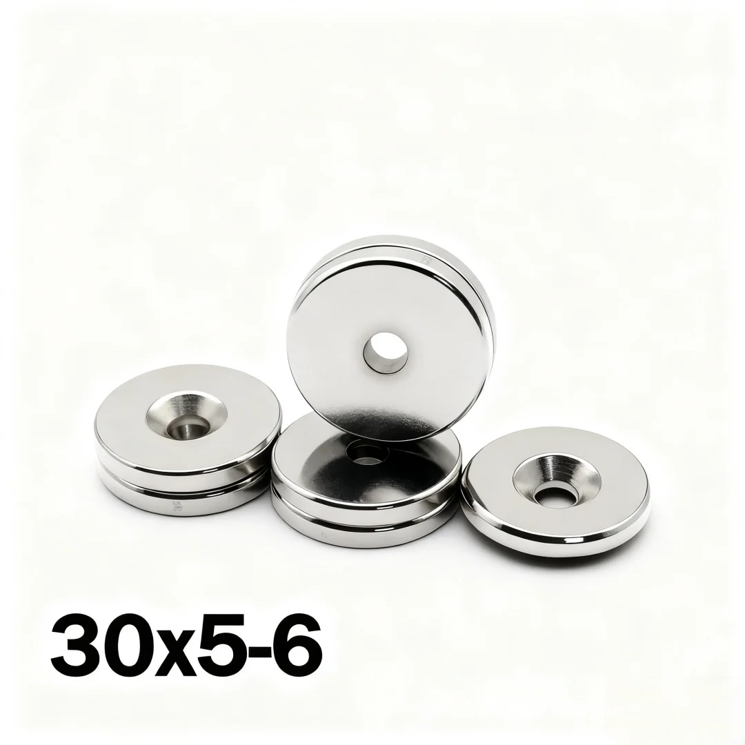 30x5-6mm Super Strong Magnet N35 Round With Holes Magnetic NdFeB Neodymium Magnet Powerful Disc imanes Refrigerator Magnets