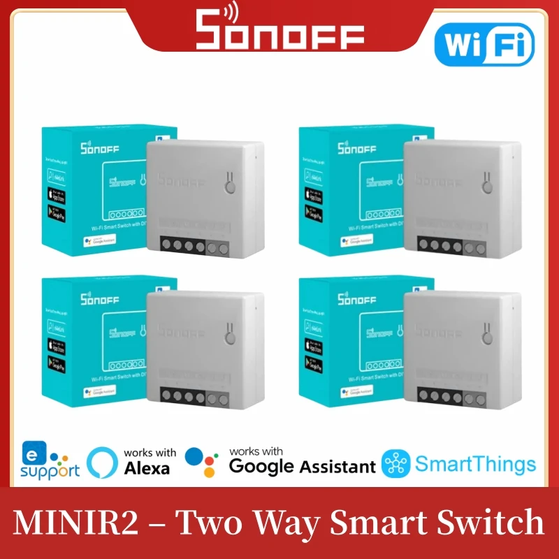 

SONOFF Mini Wi-Fi умный переключатель Minir2 двойное управление автоматизация Diy модули работает с Alexa Siri Alice Smartthings EWelink Google