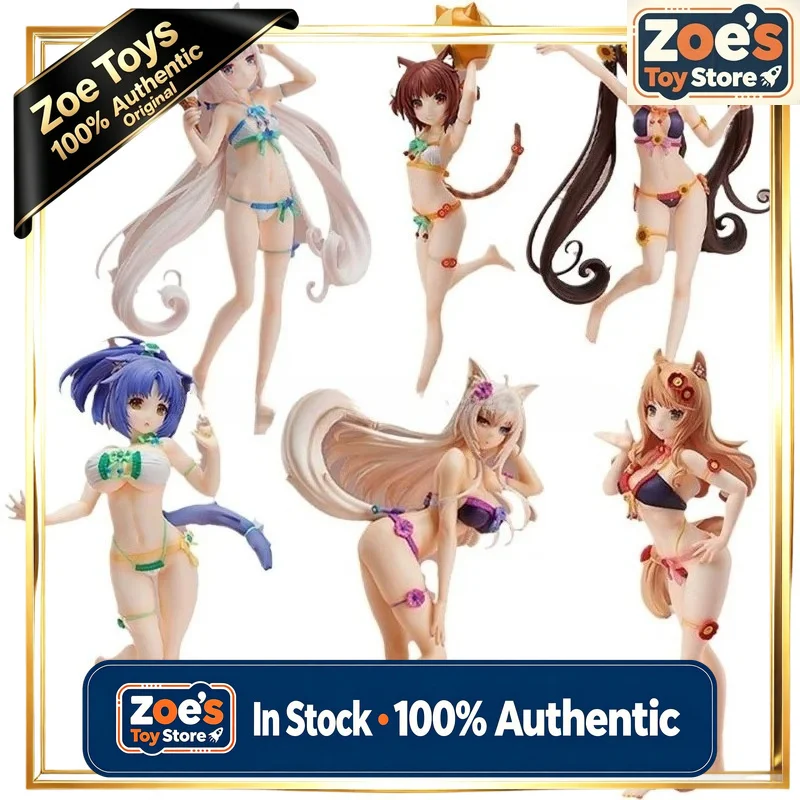 In Stock Original Nekopara Swimsuit Chocola Vanilla Maple Cinnamon Azuki Coconut Anime Figure Collectible Model Toy Gift