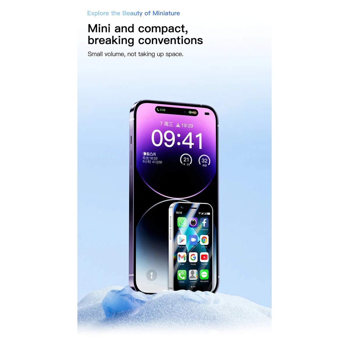 هاتف ذكي صغير SOYES P70 Pro Max مقاس 3.0 بوصة، وذاكرة وصول عشوائي 2 جيجابايت وذاكرة قراءة فقط 16 جيجابايت وبطارية 2000 مللي أمبير في الساعة، هاتف مدمج للأطفال والمراهقين