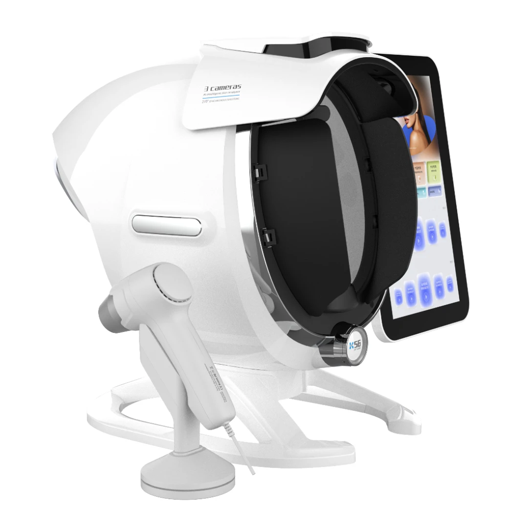 Latest Model – K56 AI Skin Analyzer | 8-Spectrum Imaging 270° Facial Skin Analysis Device | Beauty Salon Skin Diagnostic Instrum